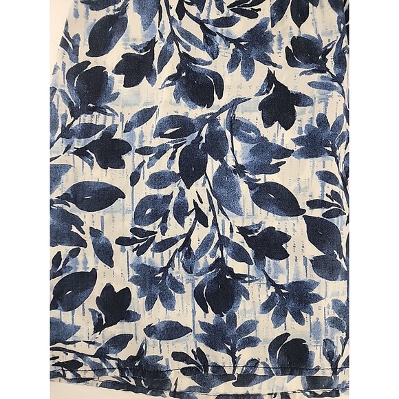 J. Jill Sz SP | Navy Blue Boho Floral Feminine Casual Sleeveless Tank Top - Picture 6 of 6
